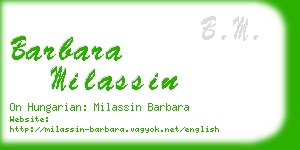 barbara milassin business card